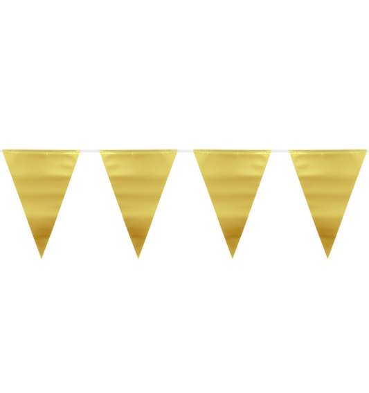 Guirlande fanions doré métallique 6 m