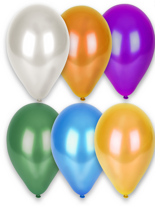 Ballons métallisés multicolores 28 cm
