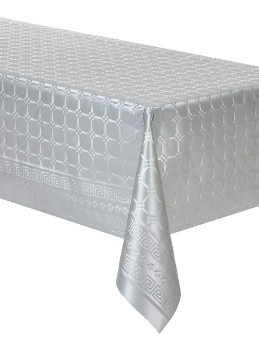 Nappe en rouleau papier damassé argenté 6 m