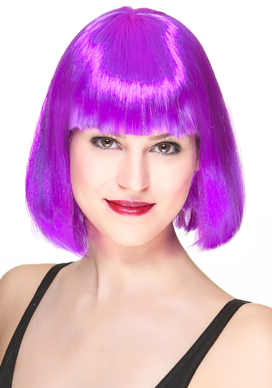 Perruque carré mi-long violette femme
