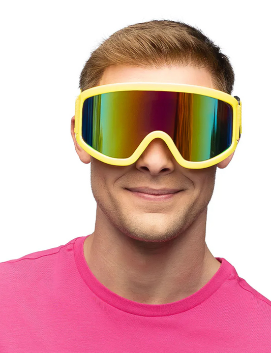 Lunettes de ski jaune fluo adultes