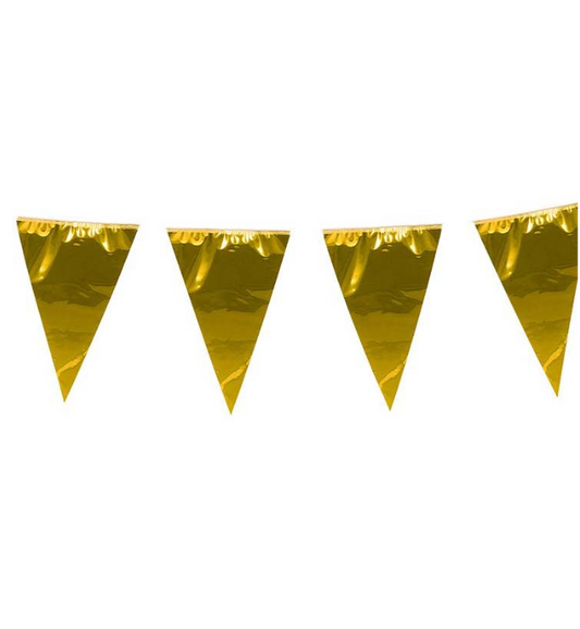 Guirlandes à fanions géants dorés 10 m