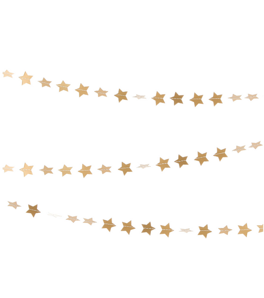 Guirlande mini étoiles dorées pailletées 2,5 m