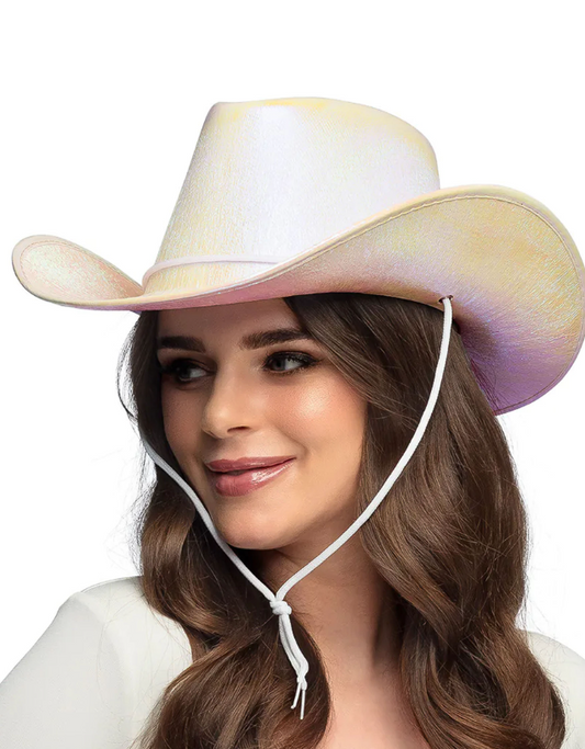 Chapeau blanc iridescent adulte