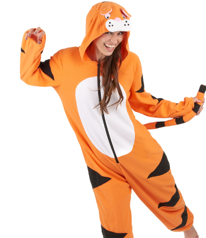 Combinaison à capuche tigre femme