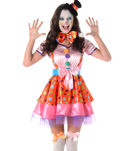 Déguisement clown à pois coloré femme