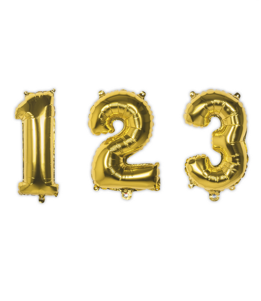 Ballon aluminium chiffre doré 33 cm