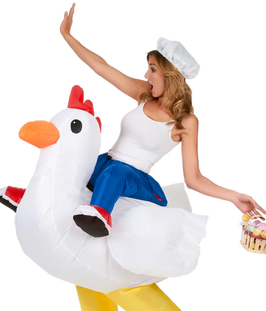 Déguisement poulet gonflable adulte
