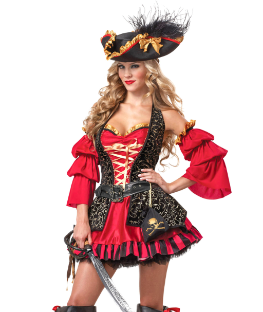 Déguisement Pirate rouge pour femme - Premium