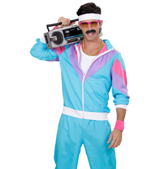 Déguisement jogging 80's turquoise homme