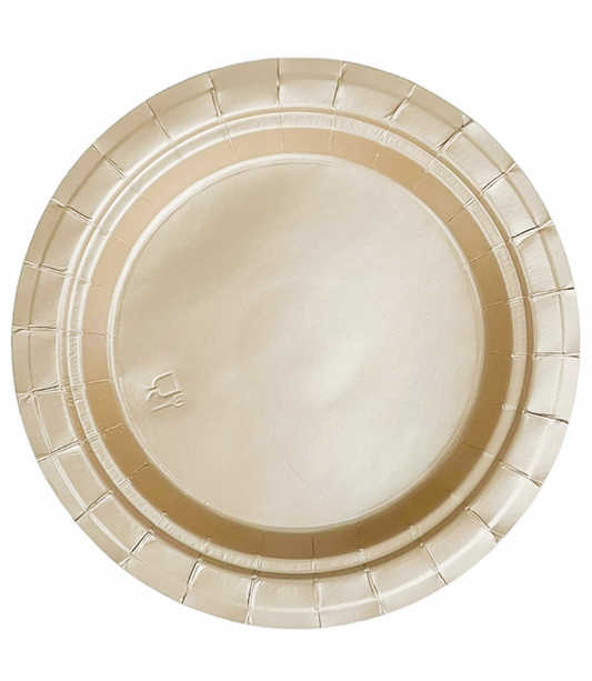 Petites assiettes en carton doré mat 18 cm