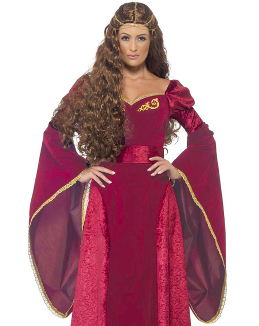 Déguisement reine médiévale rouge femme