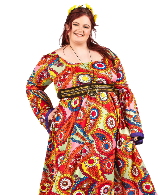 Déguisement robe hippie grande taille femme
