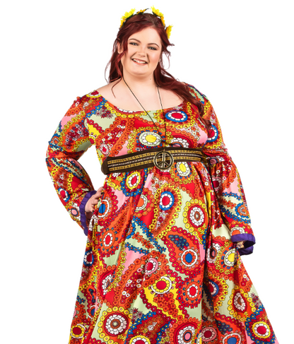 Déguisement robe hippie grande taille femme