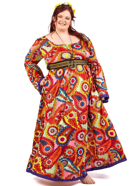 Déguisement robe hippie grande taille femme