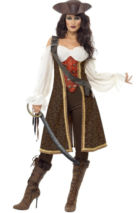 Déguisement pirate marron femme