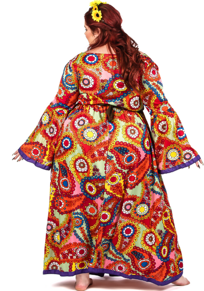 Déguisement robe hippie grande taille femme