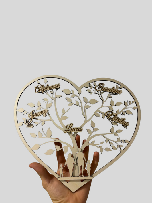 Arbre de vie en forme de coeur personnalisable