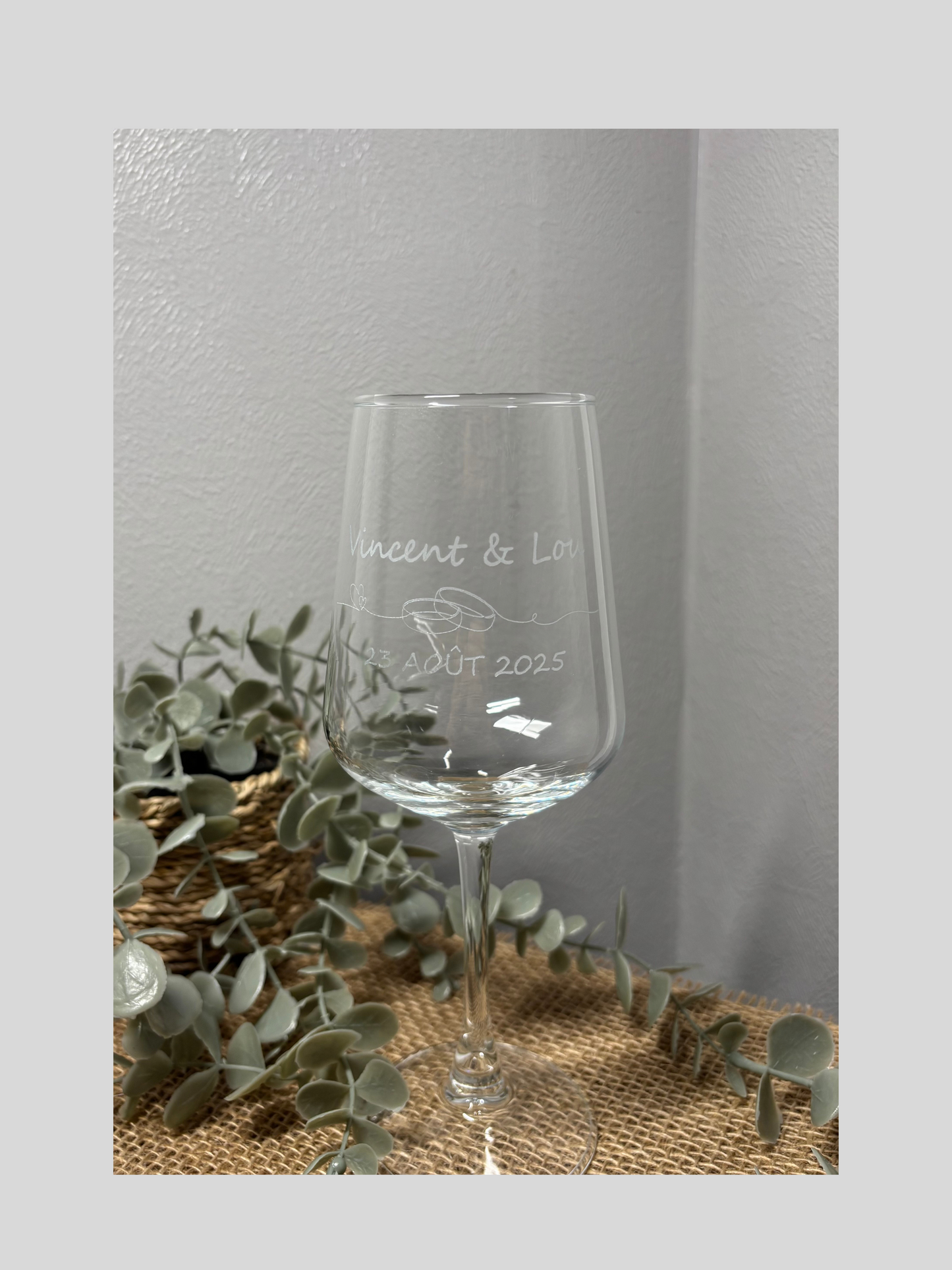 Verre a vin gravure personnalisable mariage