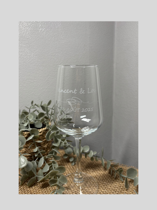Verre a vin gravure personnalisable mariage